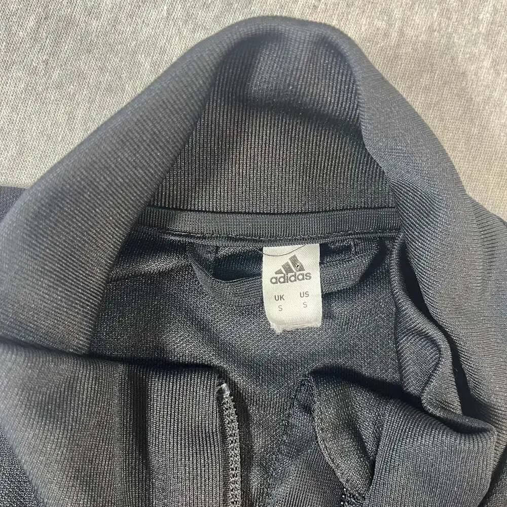 Adidas Climalite Full-Zip Athletic Track Jacket Black/White Striped Men’s S